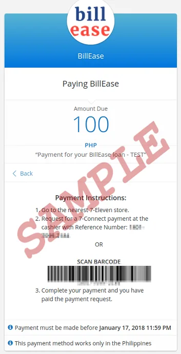 Barcode for 7-Eleven payment