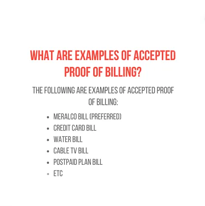BillEase requirements applying for an installment plan proof of billing